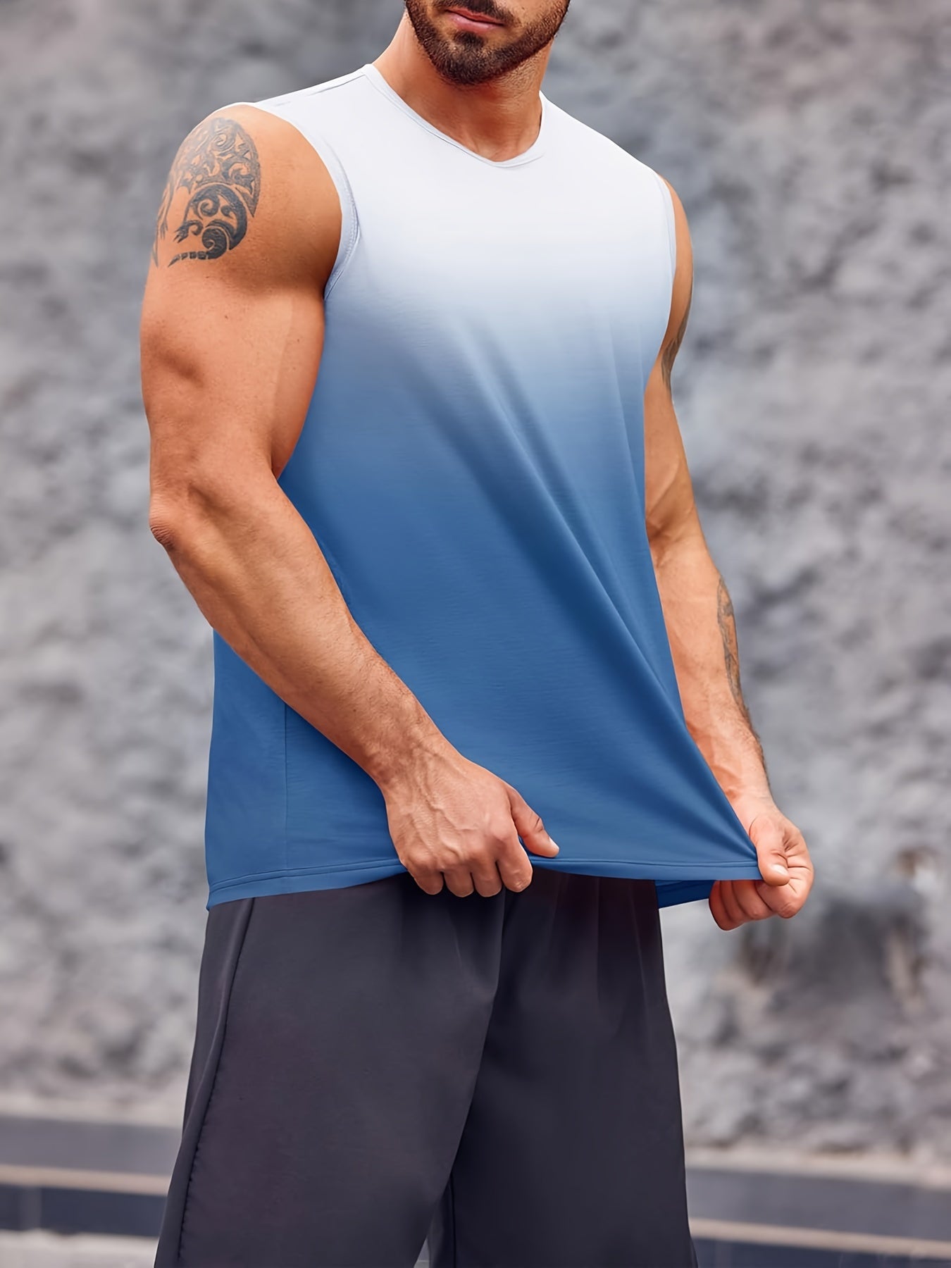 3PCS Sleeveless Gradient Muscle Workout Tank Top