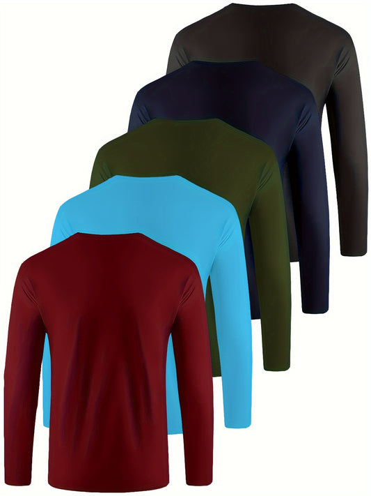 5-Pack Men's Long Sleeve Athletic T-Shirts