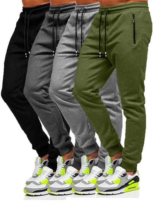 4pcs Men's Slim Fit Jogging Sweatpants