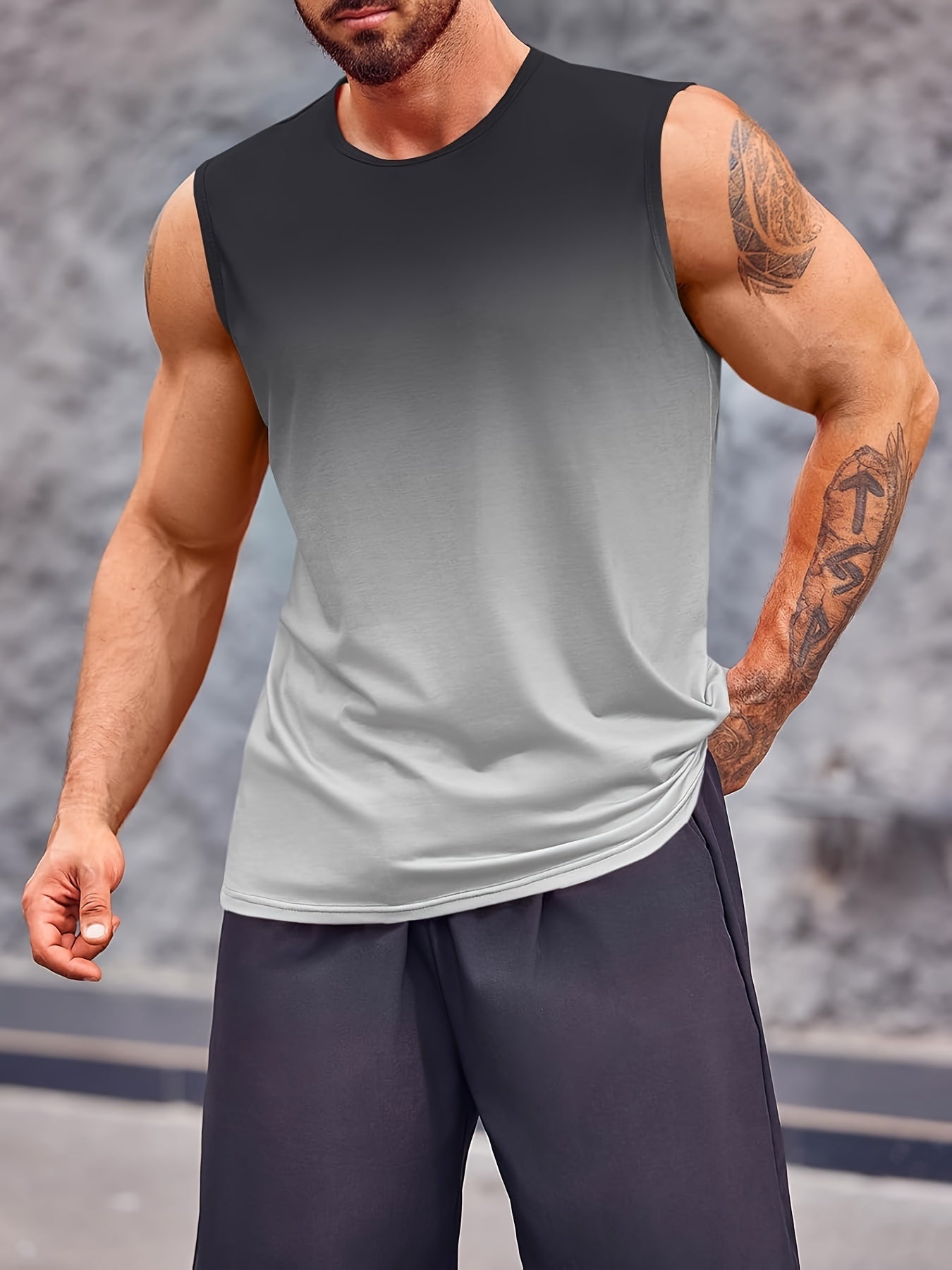 3PCS Sleeveless Gradient Muscle Workout Tank Top