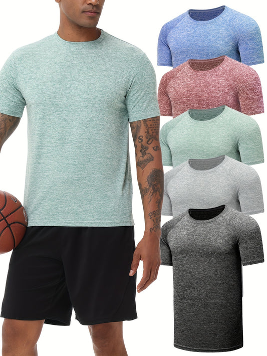 5pcs Men's Quick Dry Athletic T-Shirts