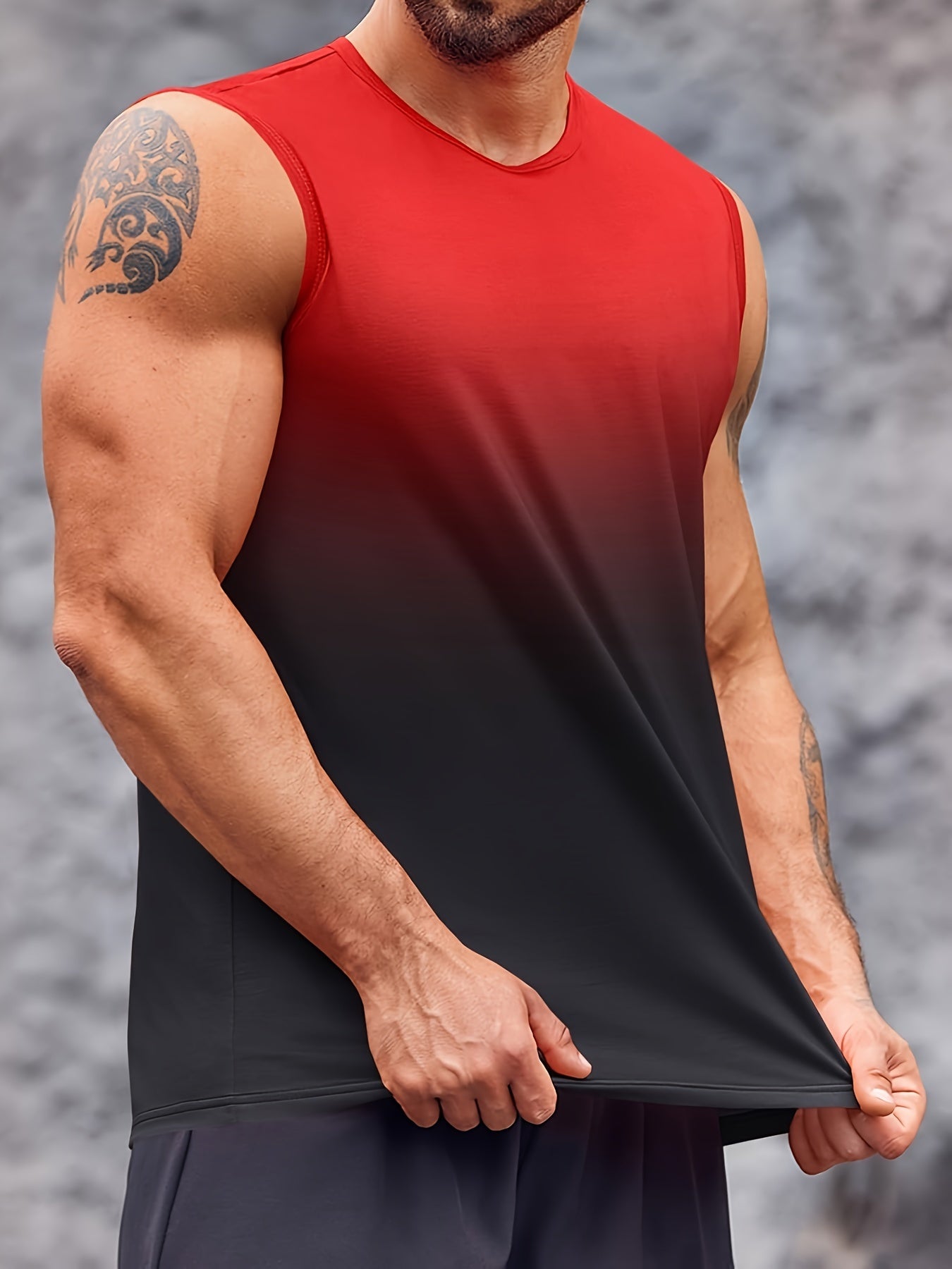 3PCS Sleeveless Gradient Muscle Workout Tank Top